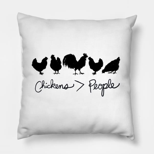 Chickens > People Pillow by IllustratedActivist