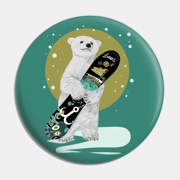 SNOWBOARDER POLAR BEAR Pin by tizicav