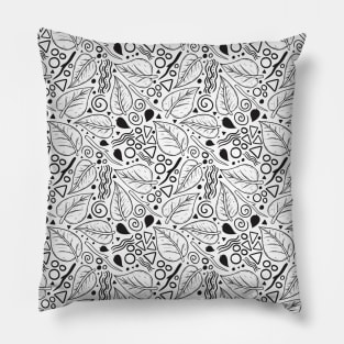 Leaf Doodle Seamless Surface Pattern Design Pillow