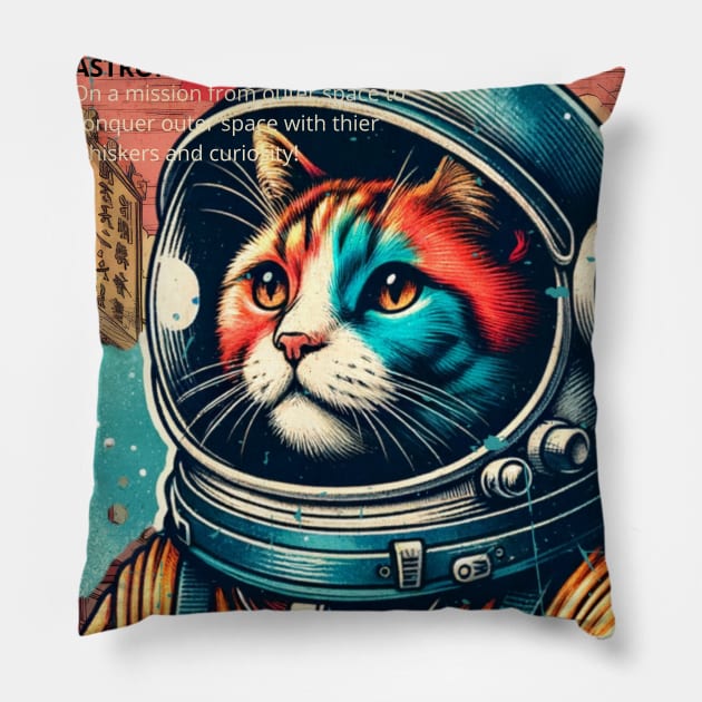 Cat Astronaut Pillow by BeDazzleMe