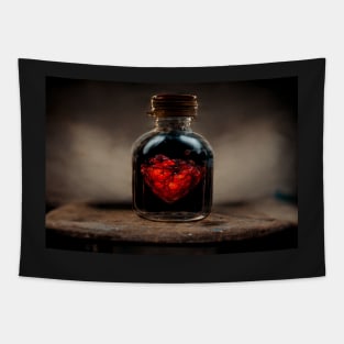 Black Broken Heart Art in Sunset /  Broken Hearts Unwind Designs Tapestry