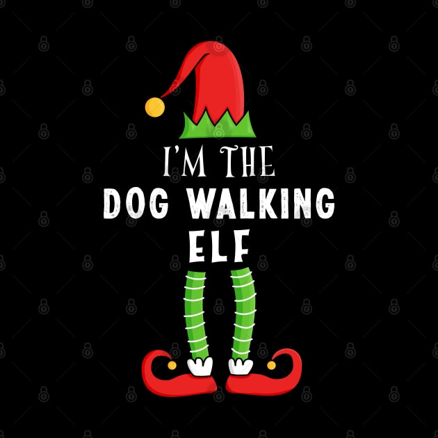 Dog Walking Elf Christmas Matching Family Gift by qwertydesigns