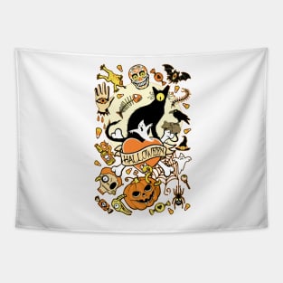 Happy Halloween (yellow) Tapestry