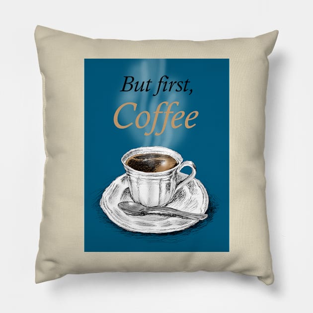 But First, Coffee Pillow by rachelsfinelines