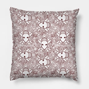 Radish and Knife Coat of Arms Pillow