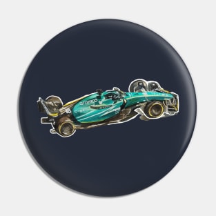 Racing Car in watercolours pattern illustration, Formula 1 watercolours Pin