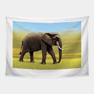 Elephant At Sunrise Tapestry