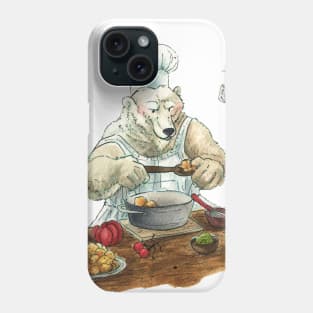 Cooking Bear Watercolour Children's Book Painting Phone Case