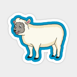 Cute happy sheep cartoon illustration Magnet