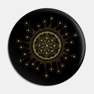 Virus Mandala (black/yellow) Pin