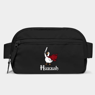 Huzzah Funny White Porch Goose Knight with Sword, Cape Bag
