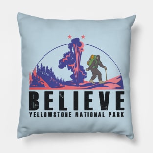 Believe!! Bigfoot hiking in Yerllowstone National Park - Bigfoot in Yellowstone Pillow