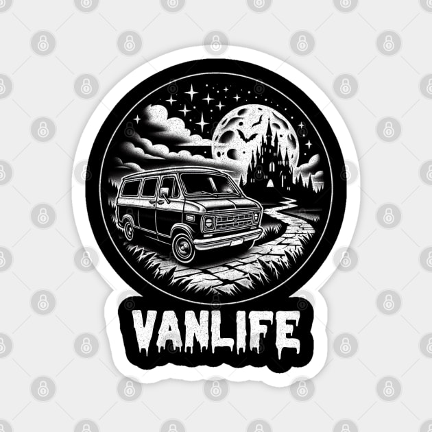 Gothic Vanlife castle Magnet by Tofuvanman