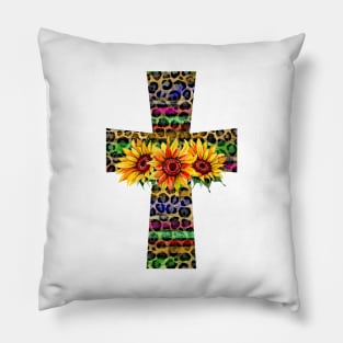 Serape Leopard Cross Png Pillow