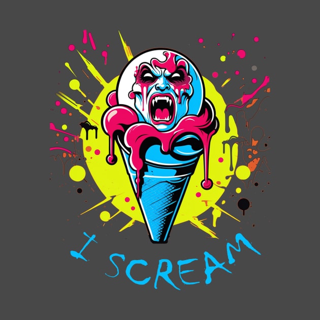 Vampire ice cream i scram colourful splash design by Edgi