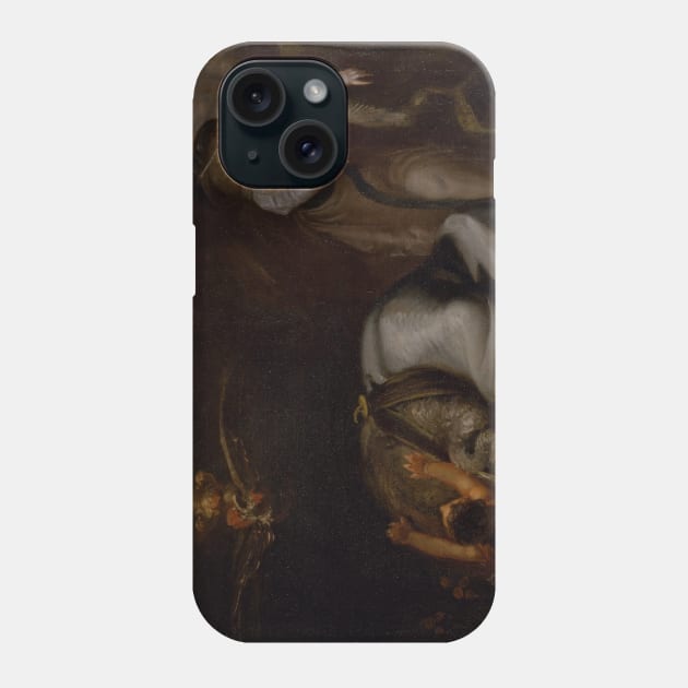 Scene of Witches, from "The Masque of Queens" by Ben Jonson by Henry Fuseli Phone Case by Classic Art Stall