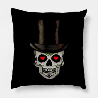 Love Skull Top Hat Pillow