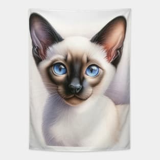 Siamese Cat Watercolor Kitten - Cute Kitties Tapestry