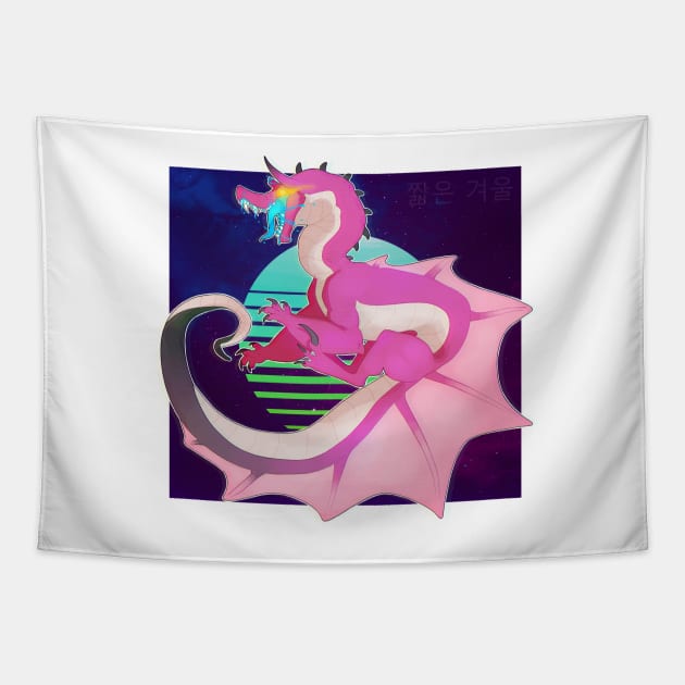 Neon Dragon Tapestry by C0RT0