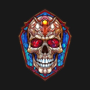 Stained Glass Window Skull T-Shirt