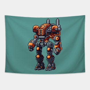 Pixel Mech Warrior Tapestry