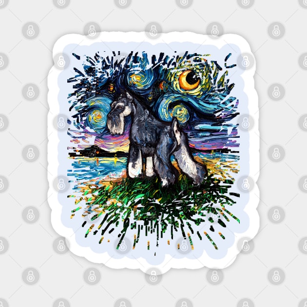 Standard Schnauzer Night (Splash Version) Magnet by sagittariusgallery