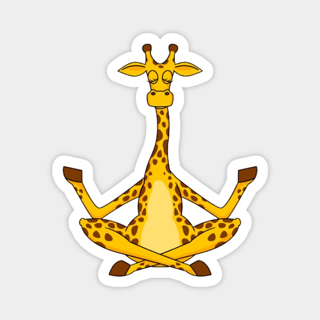 giraffe in yoga pose Magnet by hatem