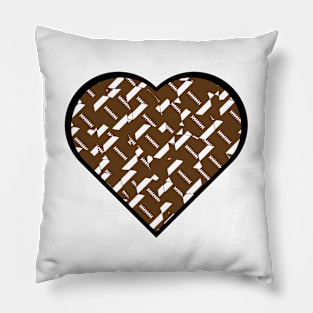 Football Heart Love Pillow