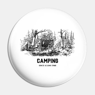 Camping  Adventure Funny Camping Tent Sunset Pin