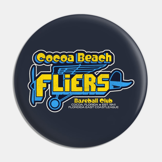 Defunct Cocoa Beach Fliers Baseball Team Pin by Defunctland