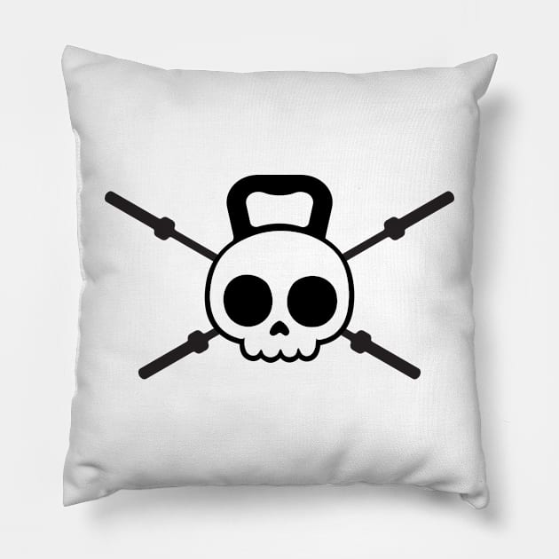 Skulls and Barbells Pillow by imlying