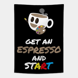 Espresso Coffee Cup | Italian Artist | Gift Ideas Quotes Tapestry