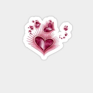 Girly Pink Hearts Magnet