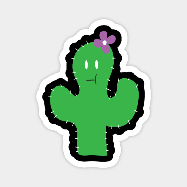 Cutesy Flower Cactus Magnet by saradaboru