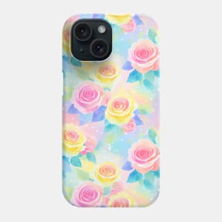 Soft Watercolor Rainbow Roses Phone Case