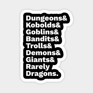 Dungeons and Rarely Dragons - Common Monsters Magnet