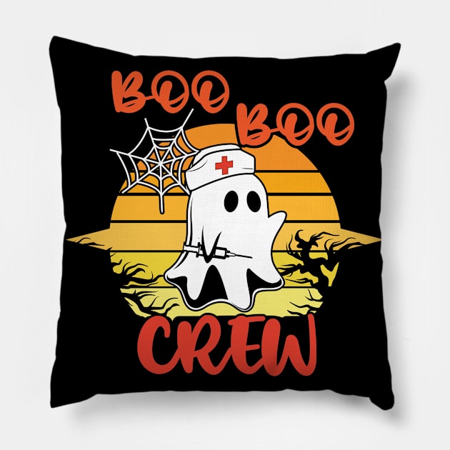 Boo Boo Crew Nurse Shirts Halloween Nurse Shirts for Women Pillow by mo designs 95