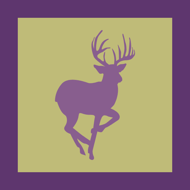 Green Purple Deer Buck by KelsterLaneCreative