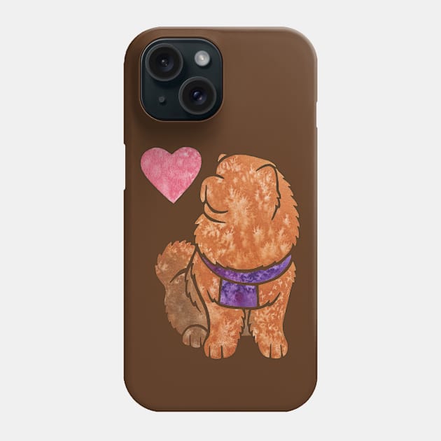 Chow Chow watercolour Phone Case by animalartbyjess