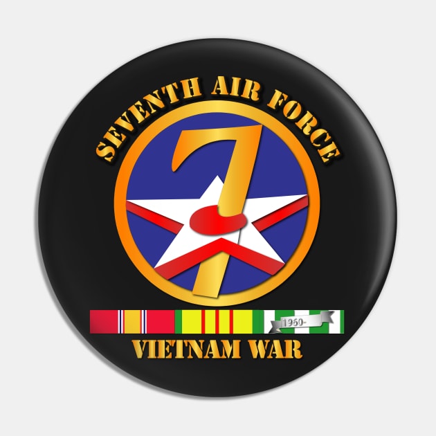 USAF -  SSI - Seventh Air Force w VN SVC Ribbons Pin by twix123844