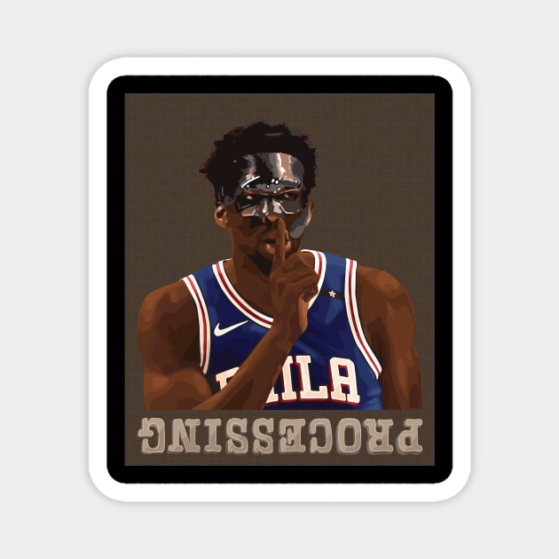 Joel Embiid - Philadelphia - With Transparent Background Magnet by BastianKNTWR