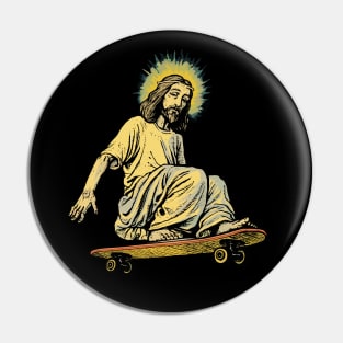 Skater Jesus Pin