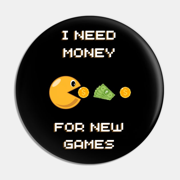 Gamer Humor: Pacman Money Hunt Pin by Patrrrycja