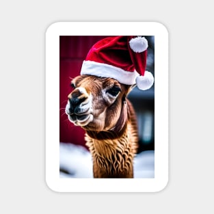 Santa Llama (Christmas Animals) Magnet
