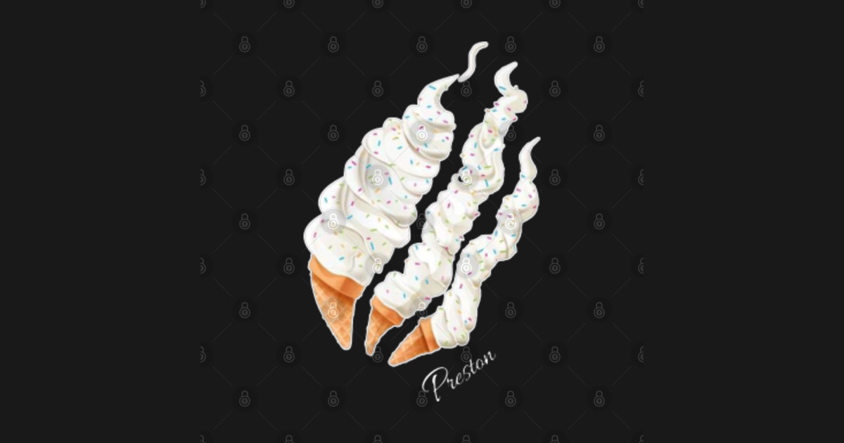 PrestonPlayz Ice Cream Flame Gaming Logo - Prestonplayz - Sticker ...