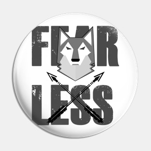 Fearless Geometric Wolf Motivational Fitness Entrepreneur Workout Inspiration Pin