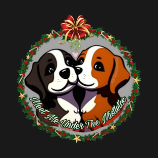 Puppy Mistletoe Kiss T-Shirt