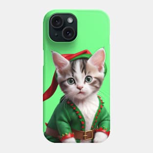 Funny Cat Cute Merry Christmas Ugly Xmas Sweater Elf Kitty Phone Case