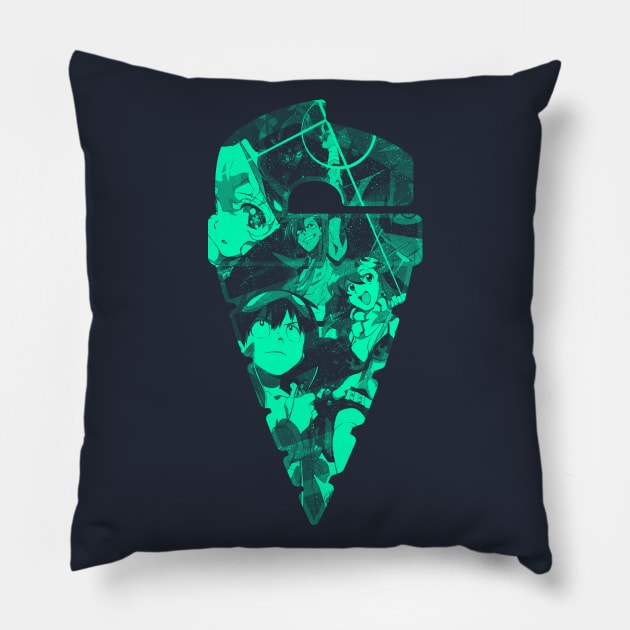 Pierce the Sky! (green) Pillow by geekingink