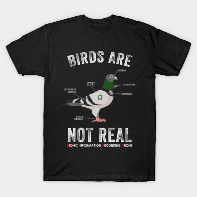 Birds Are Not Real Drone Conspiracy Theory Funny Bird Spies - Birds Arent Real - T-Shirt